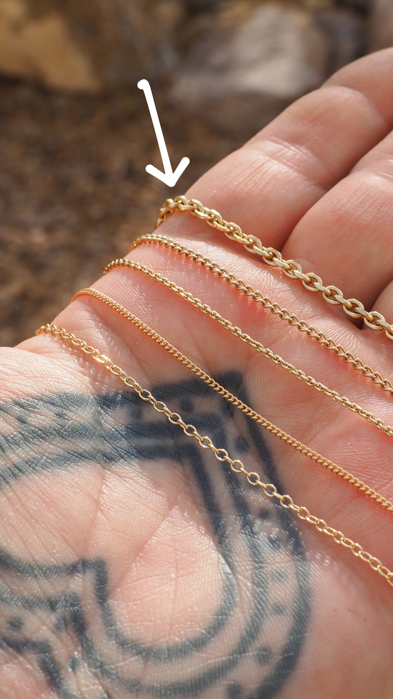 14k Gold 2.5mm Beveled Oval Cable Chain