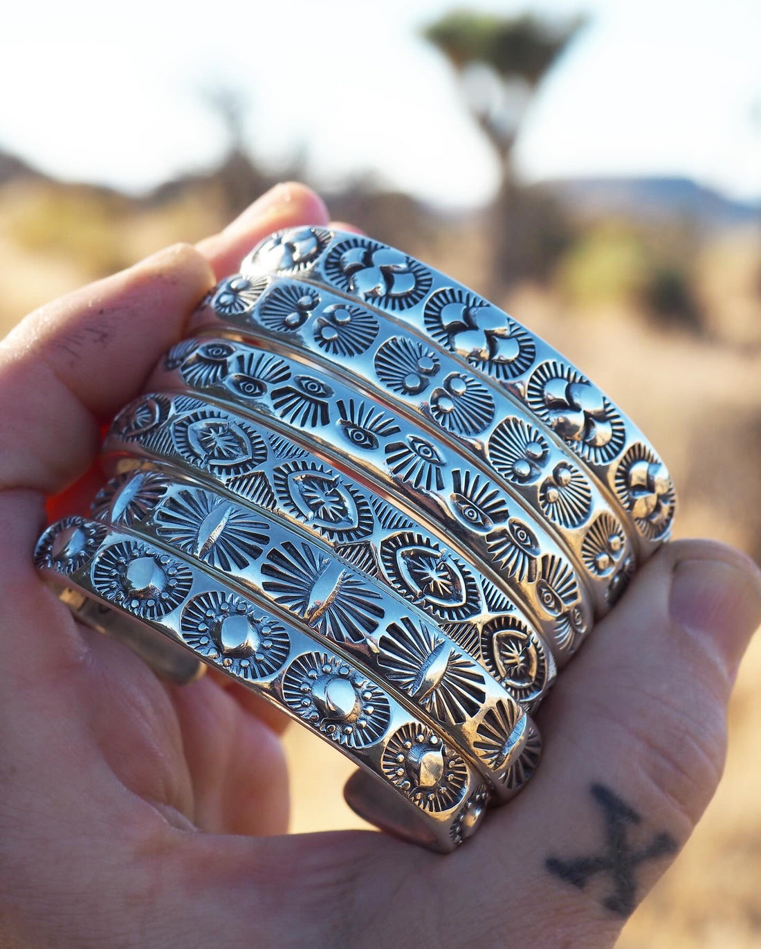 MTO Astral Eyes II Hand Stamped Heavyweight Stacker Cuff