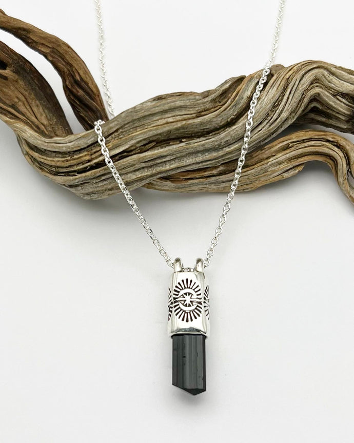 Black Tourmaline Portal Talisman Necklace