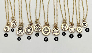 14k Gold Lucky Pendant Talisman Necklace