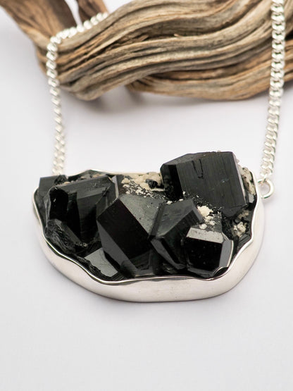Black Tourmaline Cluster Talisman Necklace