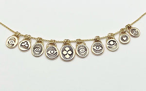 14k Gold Lucky Raincloud Pendant Necklace (B)