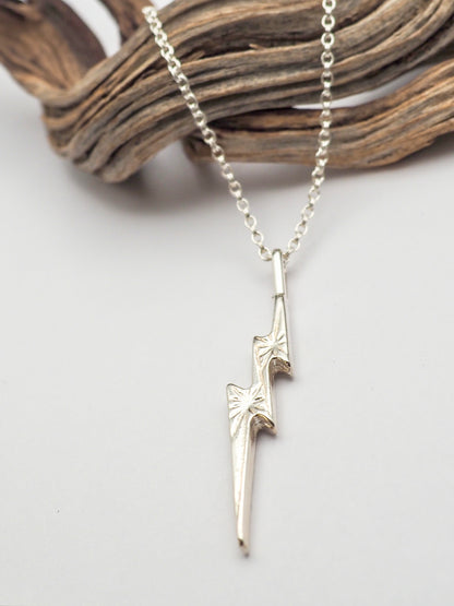 Sterling Silver Lightning Bolt Necklace