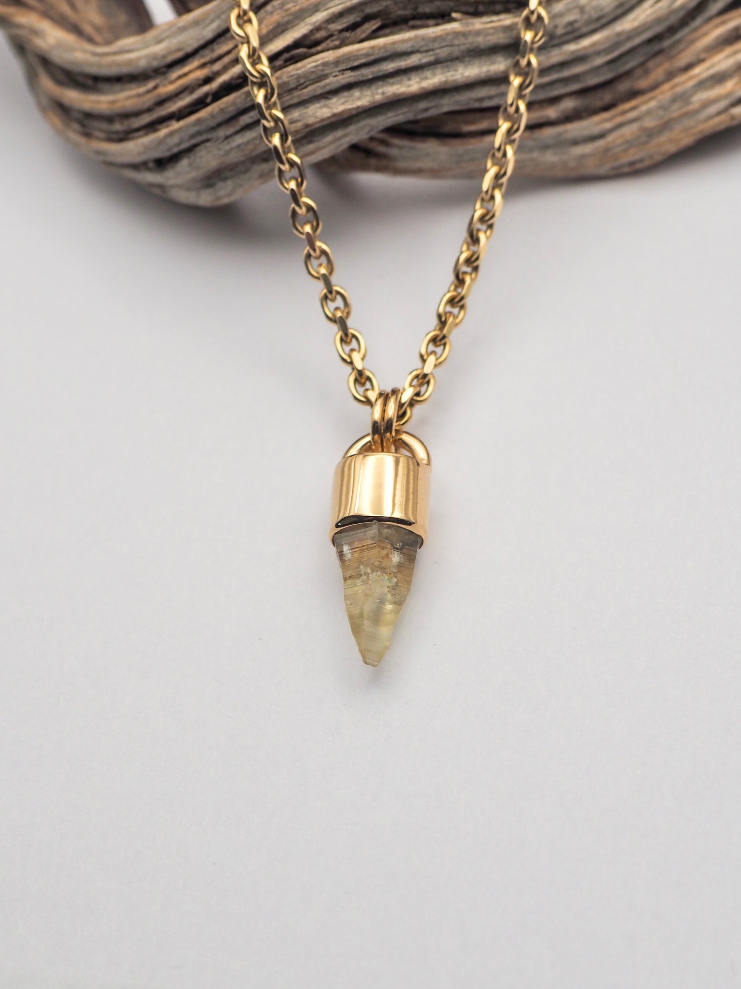 Yellow Sapphire 14k Gold Mini Talisman