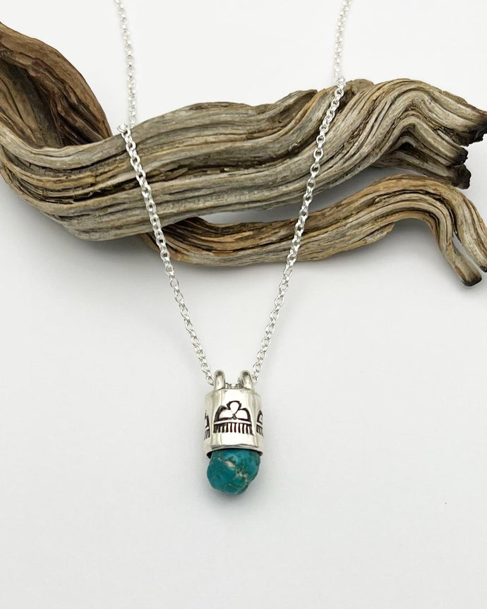 Fox Turquoise Nugget Raincloud Talisman Necklace