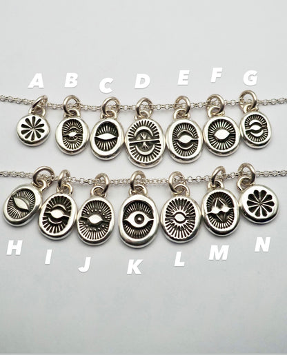 Sterling Silver Hand Stamped Mini Pendant Necklace