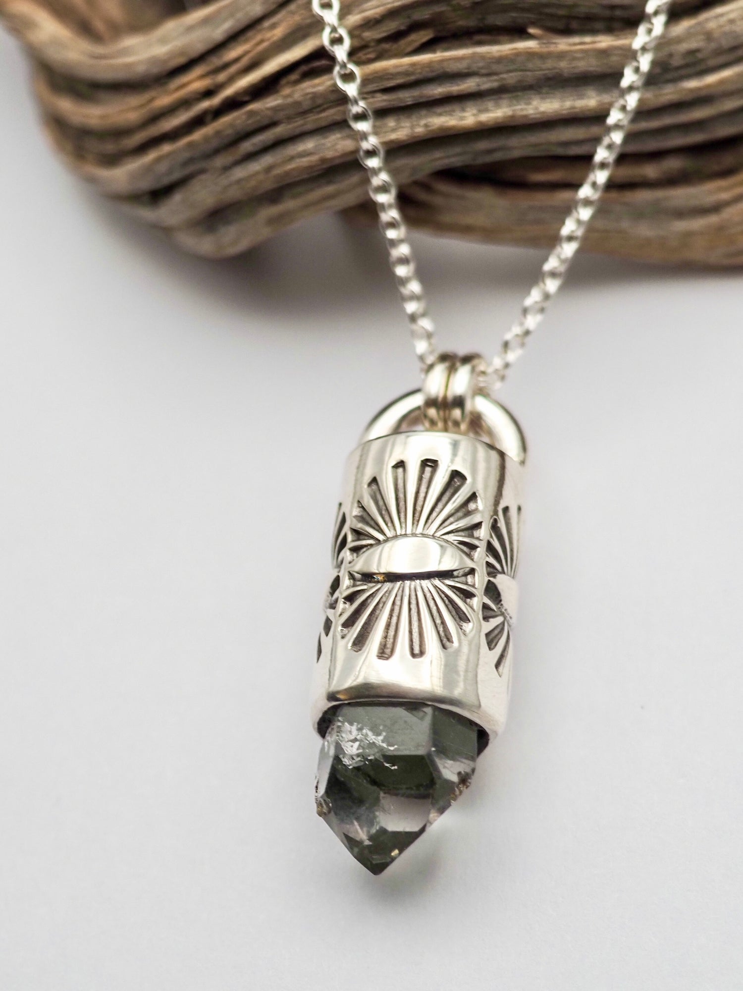 Herkimer Diamond Juniper Talisman Necklace