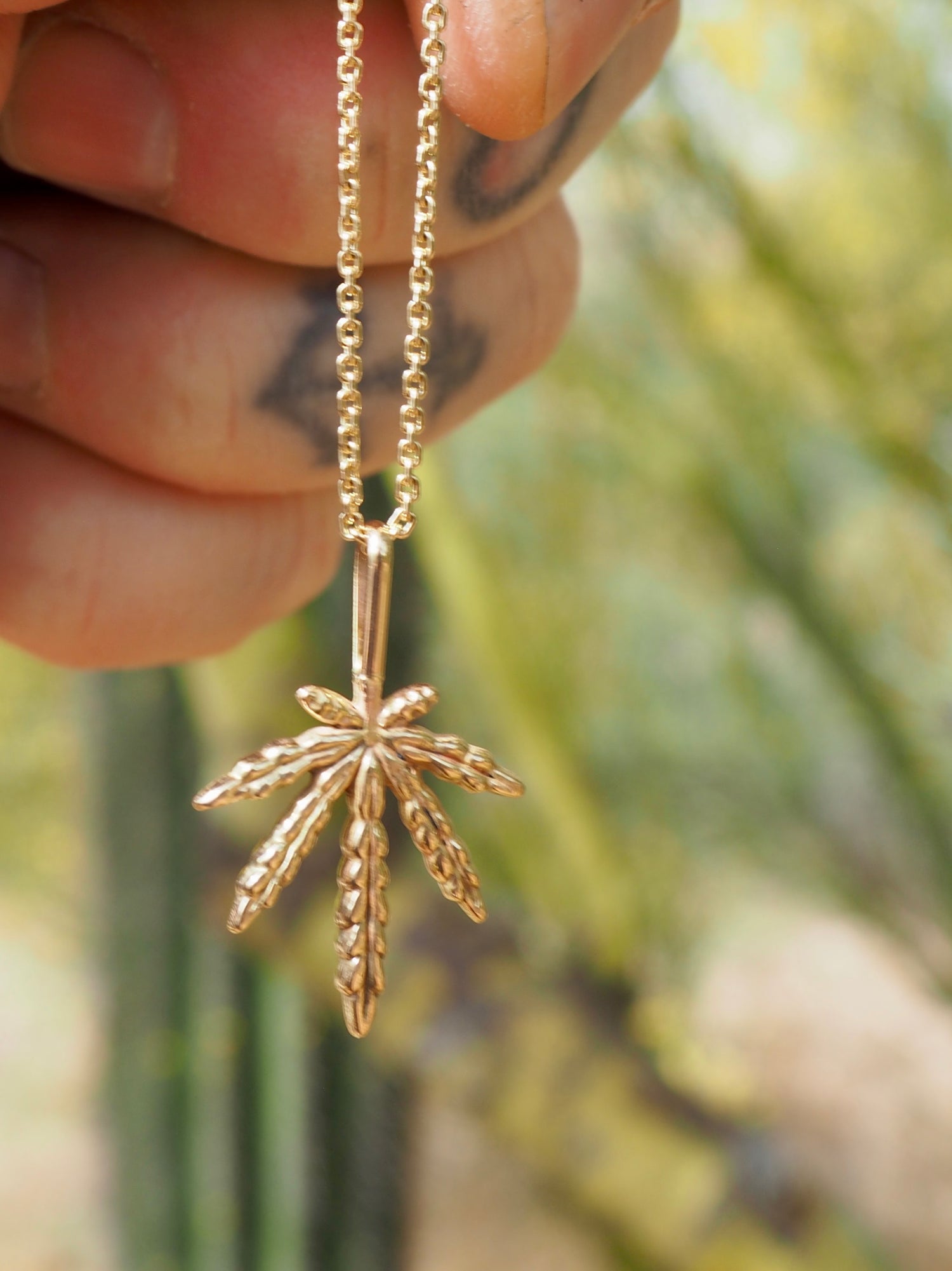 14k Gold Sweet Leaf Pendant