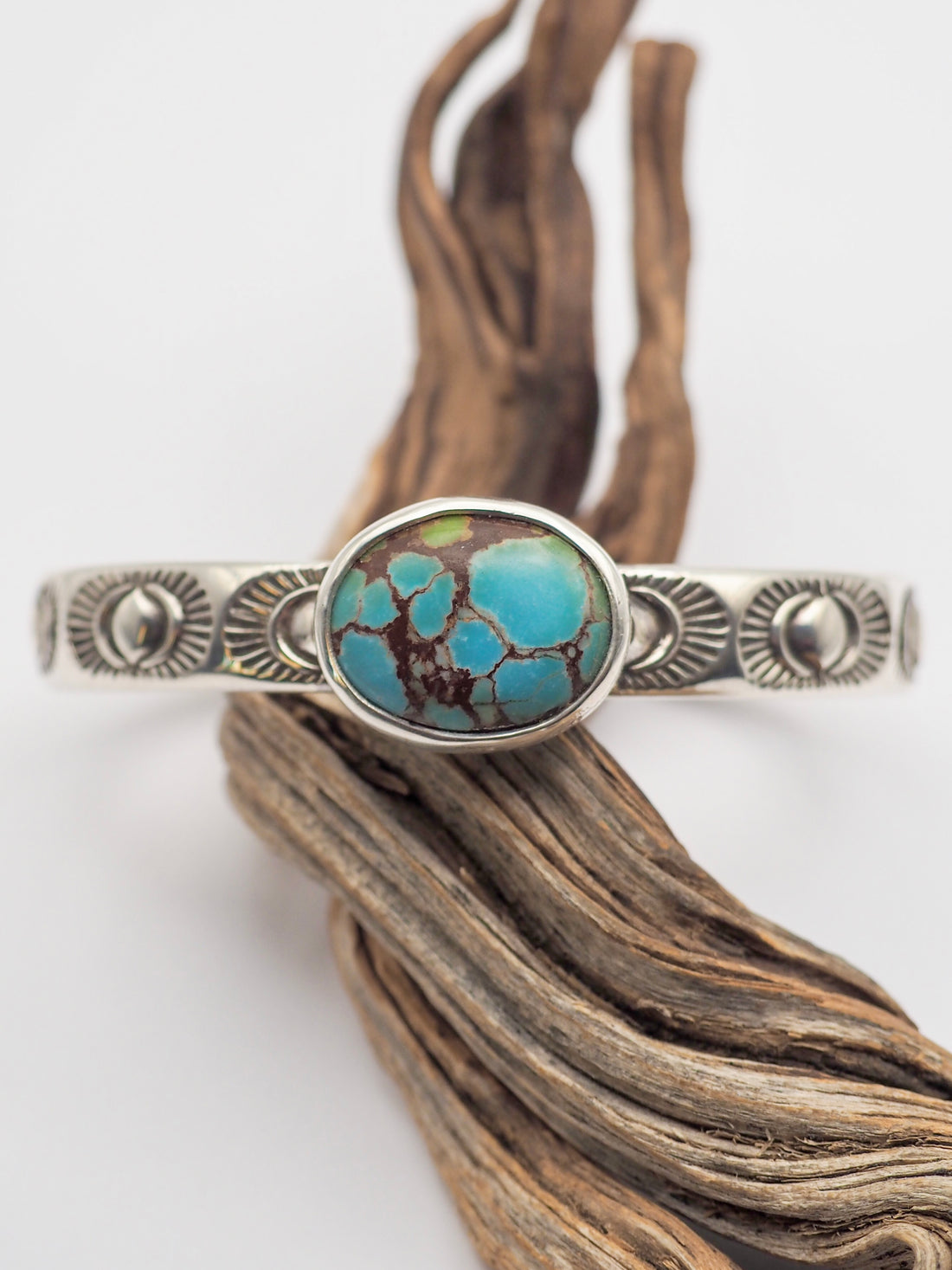 Egyptian Turquoise Eye II Heavyweight Stacker Cuff XS
