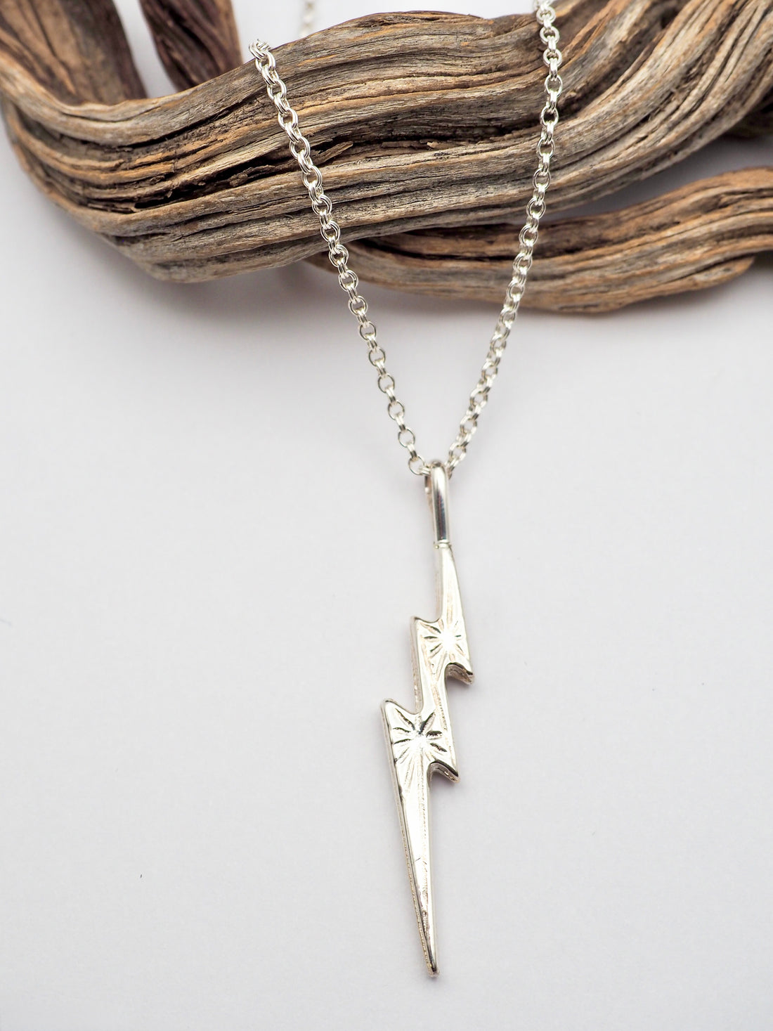 Sterling Silver Lightning Bolt Necklace
