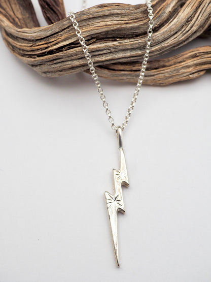 Sterling Silver Lightning Bolt Necklace