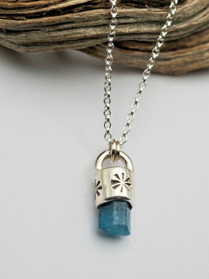 Aquamarine Sparkle Mini Talisman Necklace