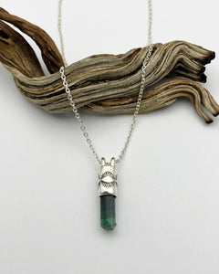 Blue/Green Tourmaline Eye Talisman Necklace