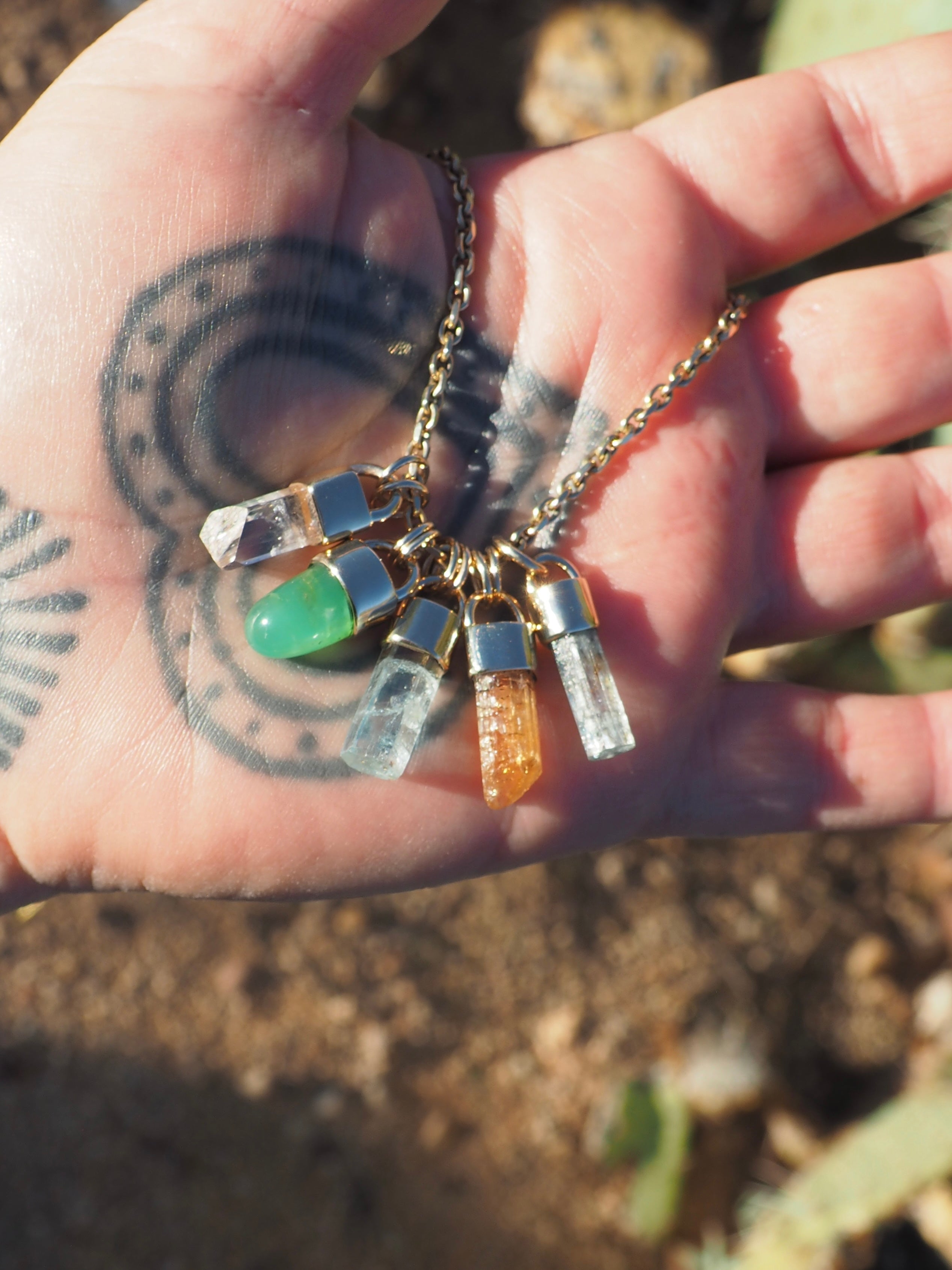 Aquamarine 14k Gold Mini Talisman