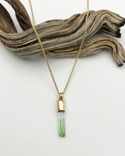Green Tourmaline 14k Gold Mini Talisman Necklace