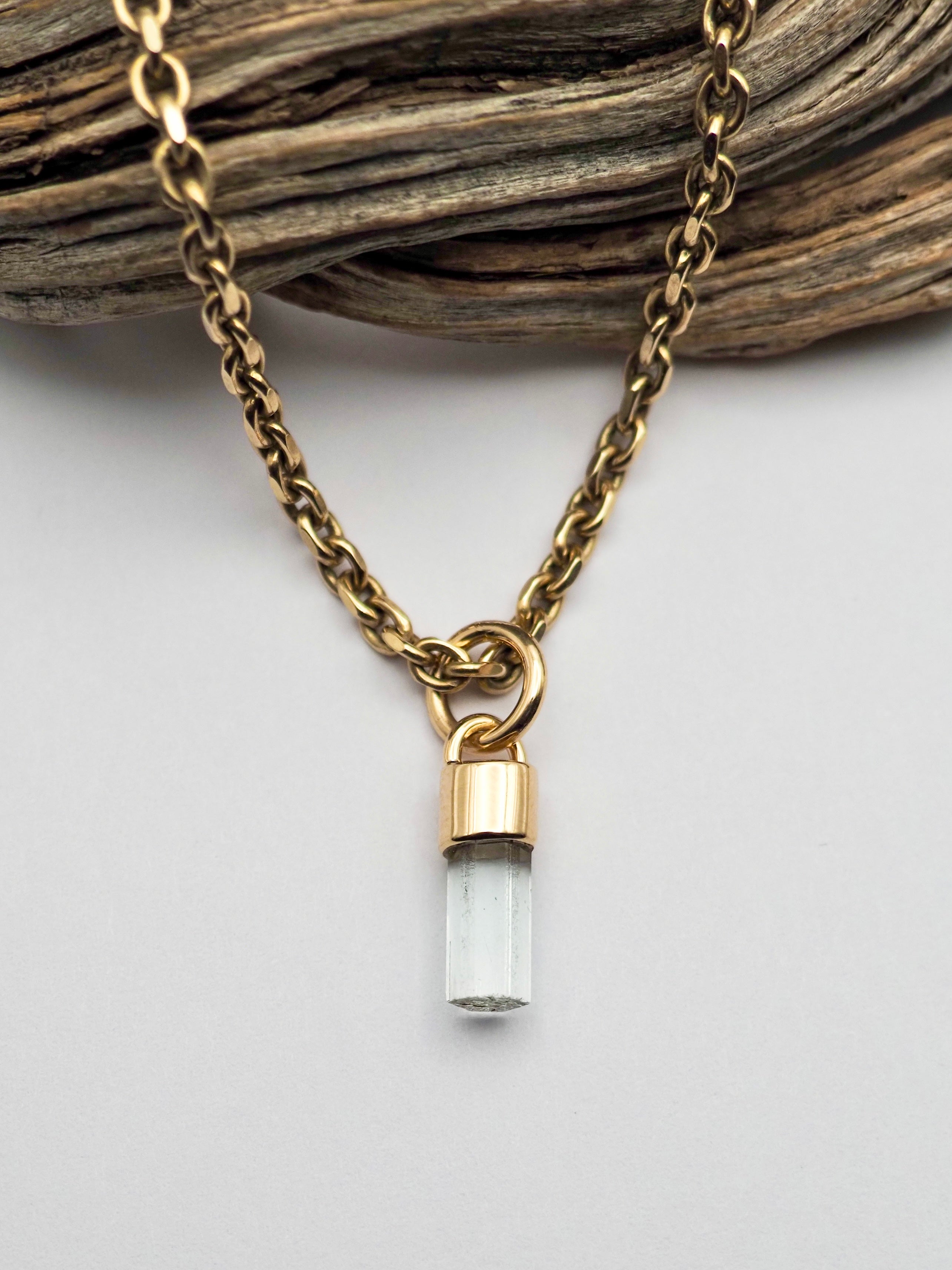 Aquamarine Mini 14k Gold Talisman Pendant