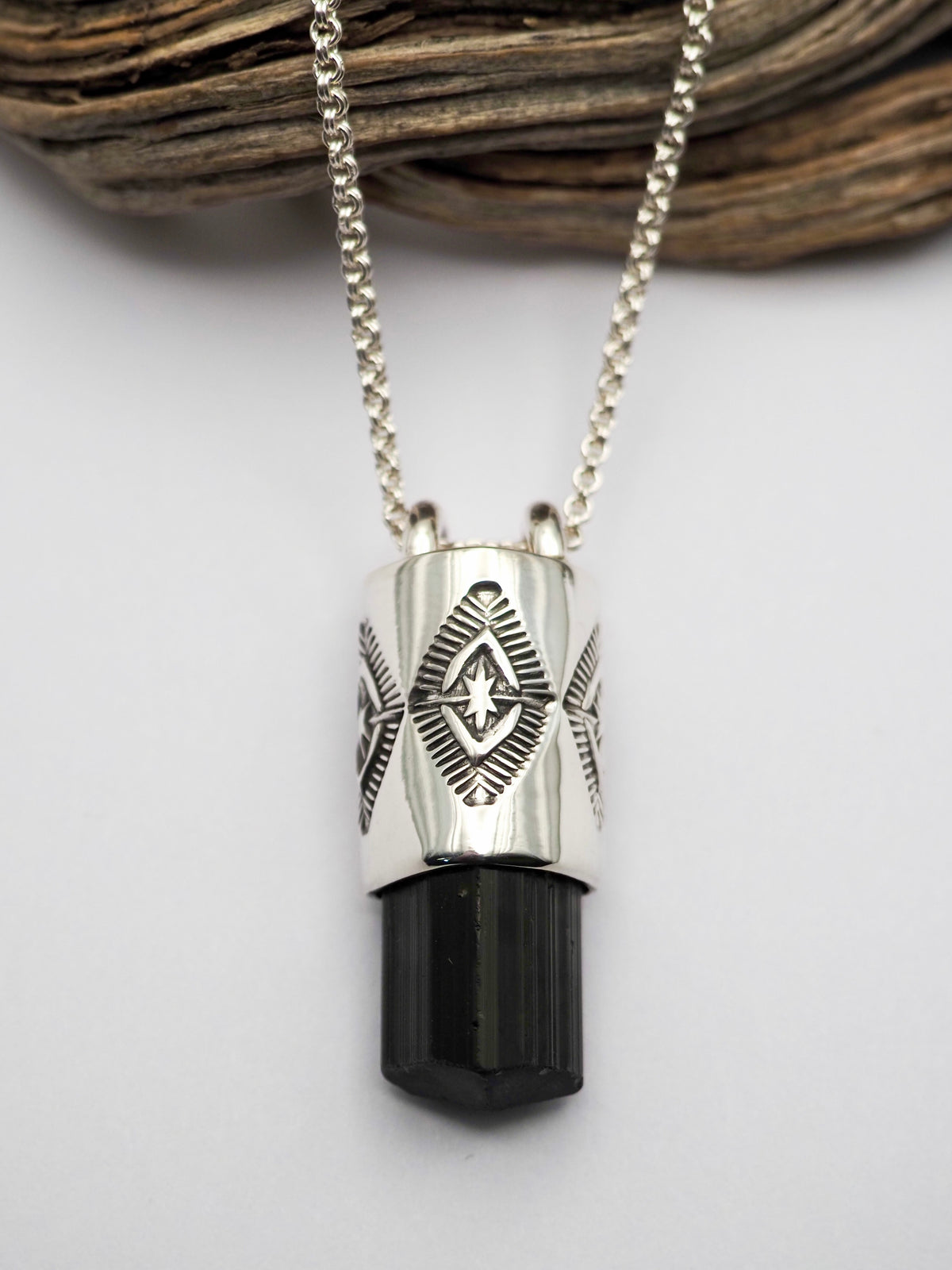 Black Tourmaline Mesquite Talisman Necklace