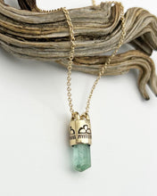 Green Tourmaline 14k Gold Raincloud Talisman Necklace