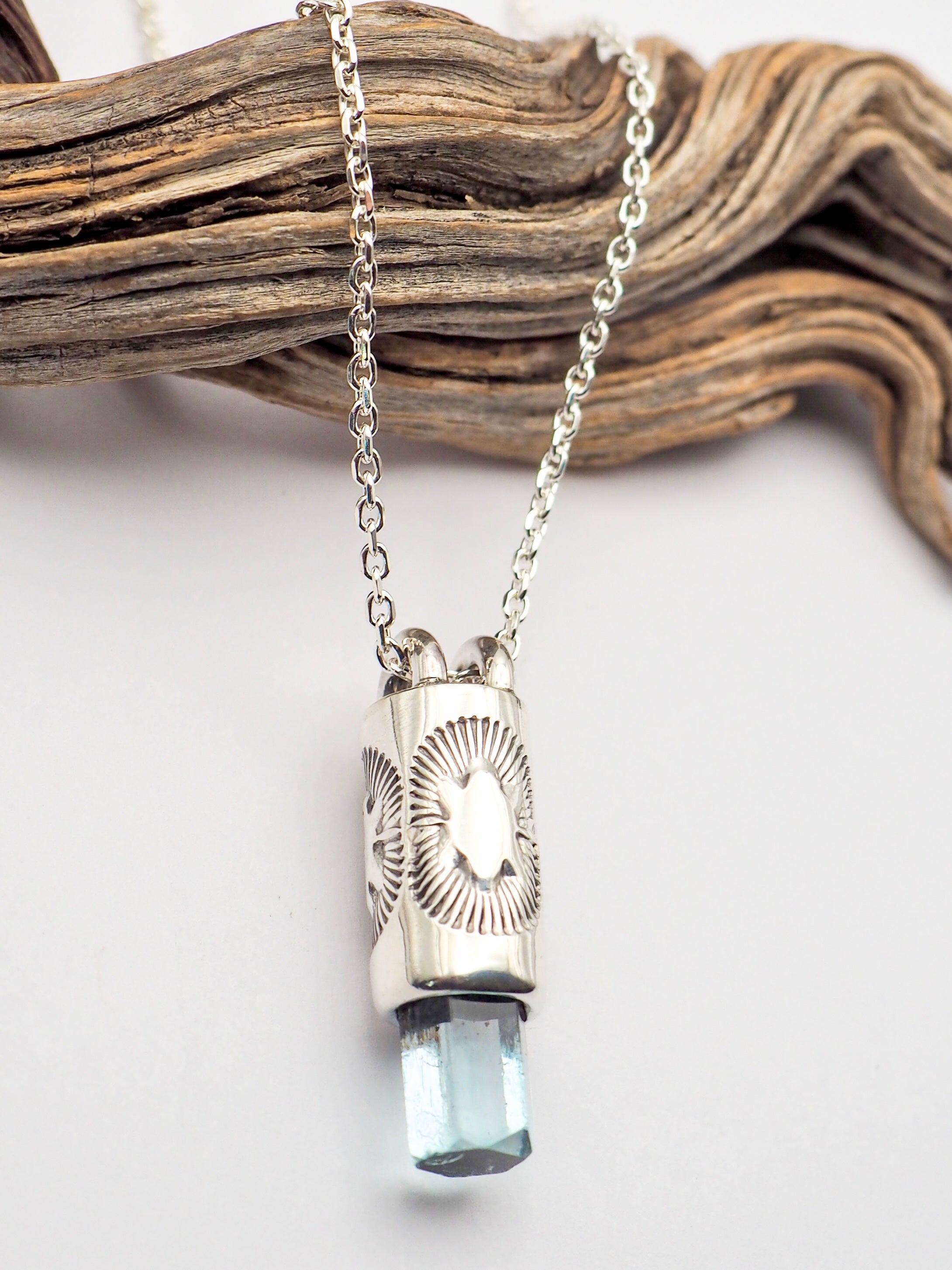 Gem Vanadium Beryl Cactus Flower Talisman Necklace
