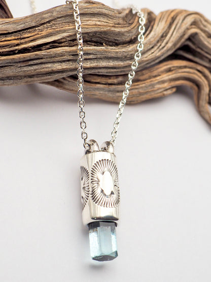 Gem Vanadium Beryl Cactus Flower Talisman Necklace
