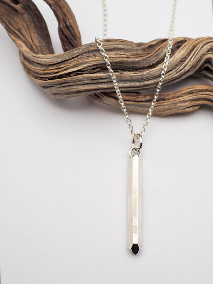 Large Cast Crystal Sterling Silver Necklace