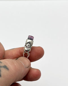 Purple Bi Color Tourmaline Mini Eye Talisman Necklace