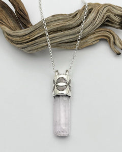 Polished Pink Kunzite Eye Talisman Necklace