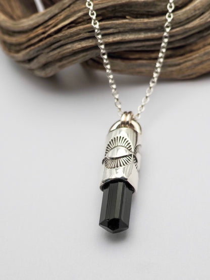 Black Tourmaline Eye Talisman Necklace