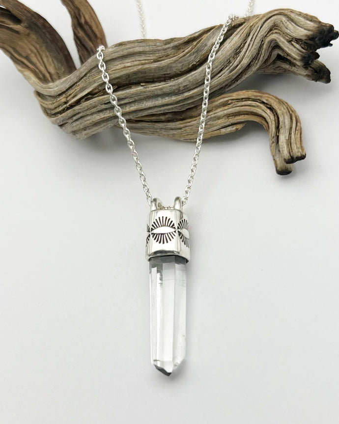 Colombian Singing Quartz Eye Talisman Necklace