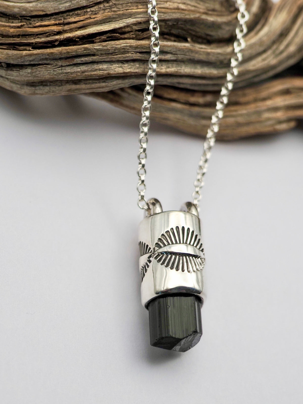 Black Tourmaline Eye Talisman Necklace