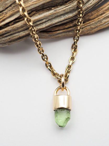 Peridot 14k Gold Talisman Pendant