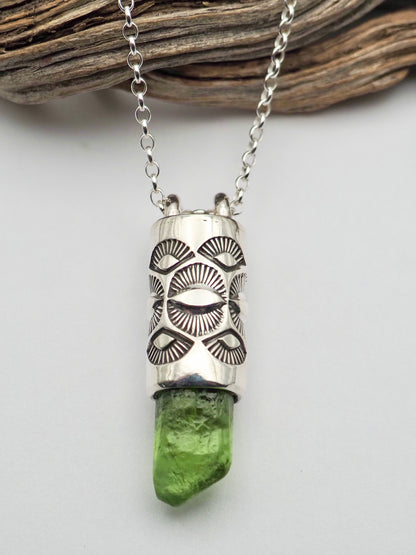 Peridot Eye/Fan Talisman Necklace