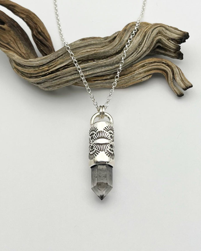 Tibetan Quartz Eye/Portal Talisman Necklace