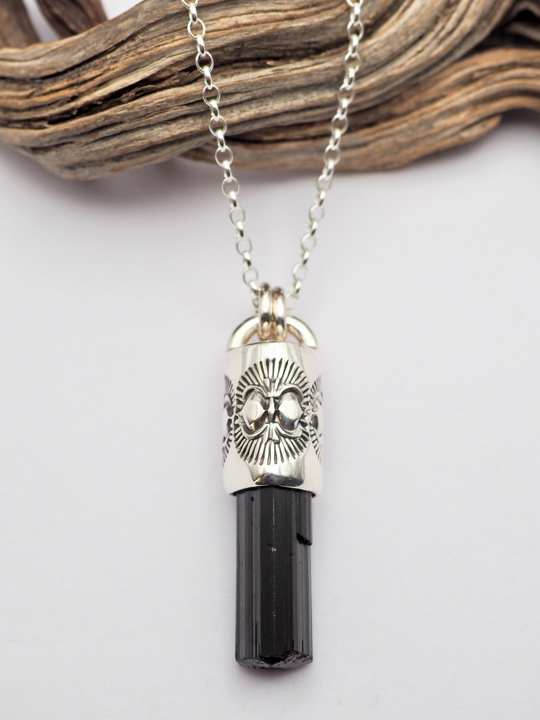 Black Tourmaline Mesa Talisman Necklace