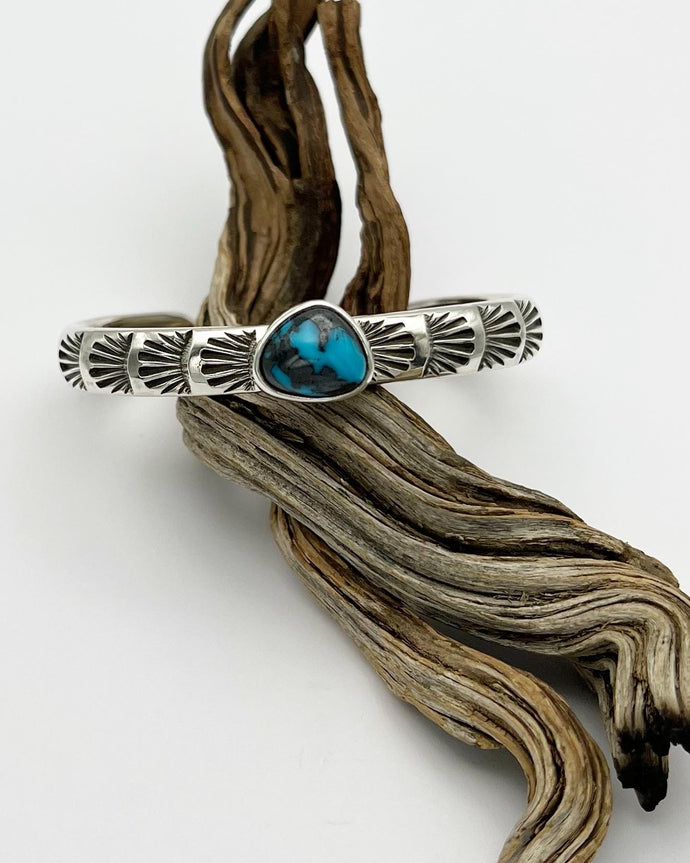 Cloud Mountain Turquoise Fan Heavyweight Stacker Cuff XS