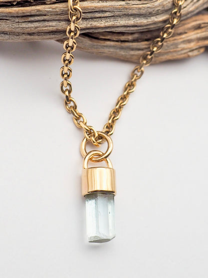 Cambodian Aquamarine 14k Gold Pendant