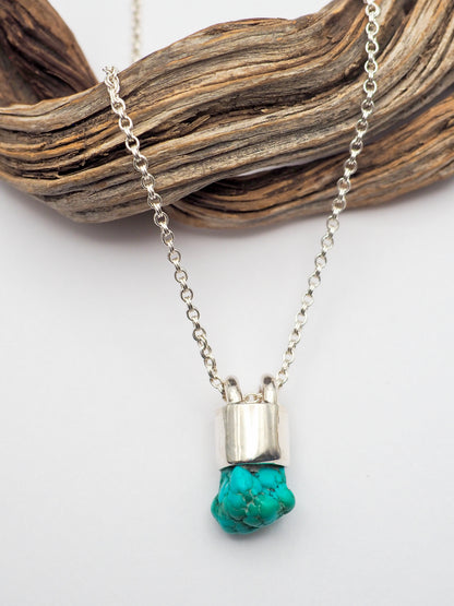 Fox Turquoise Nugget Talisman Necklace