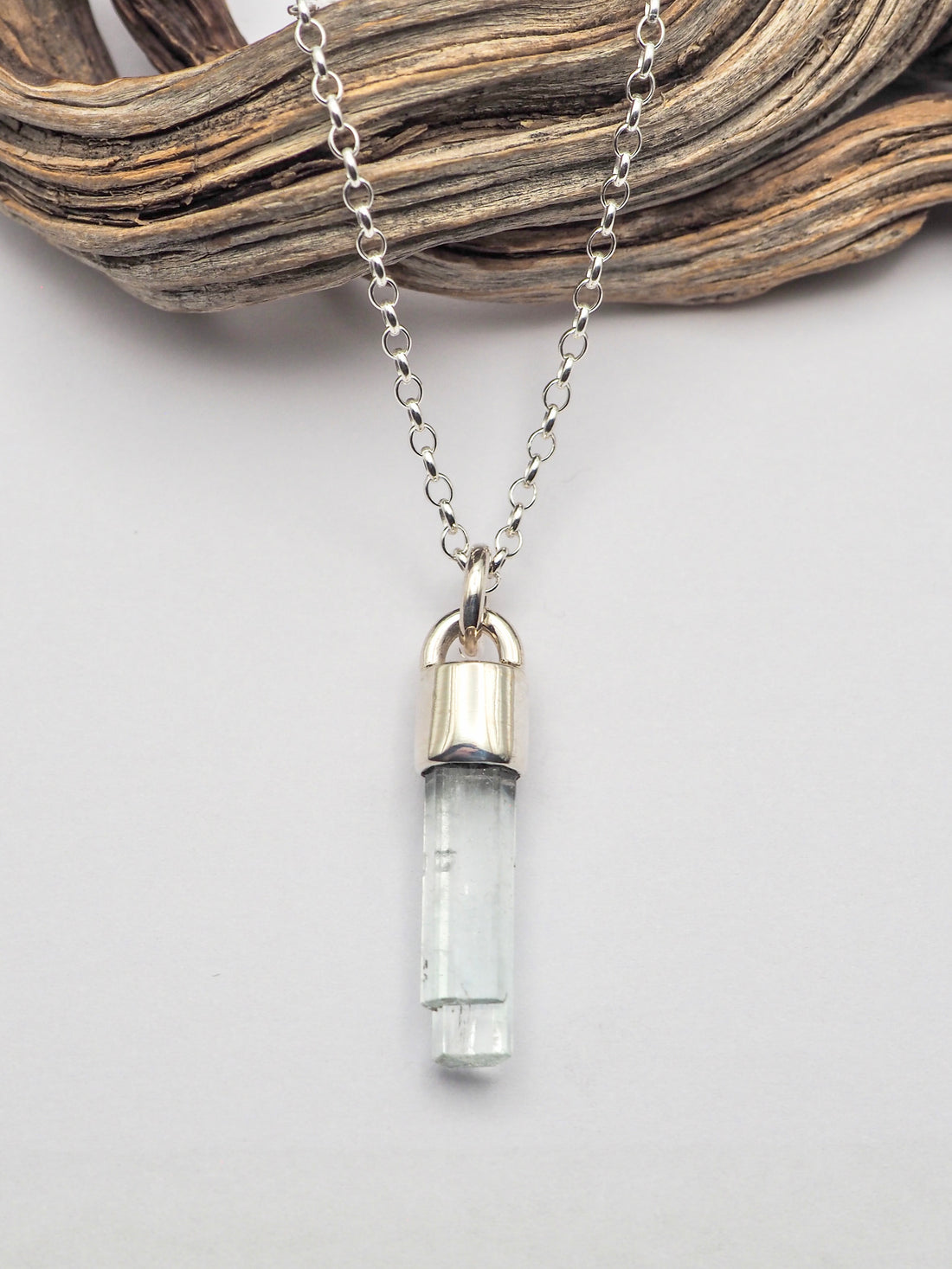 Aquamarine Sterling Mini Talisman Necklace