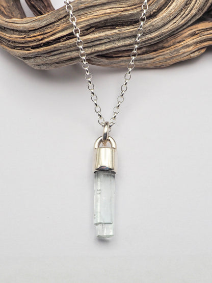 Aquamarine Sterling Mini Talisman Necklace