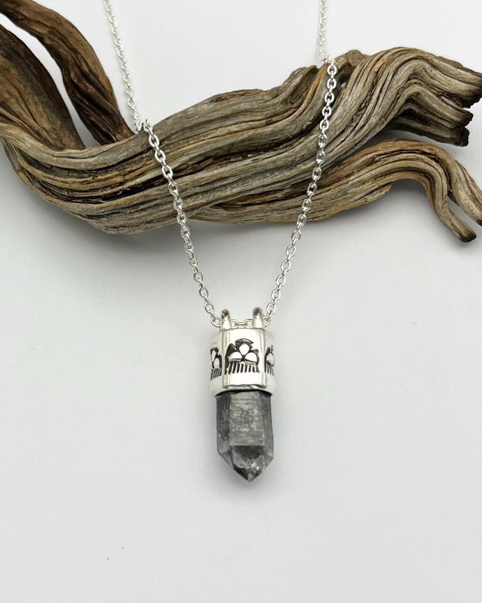 Tibetan Quartz Raincloud Talisman Necklace