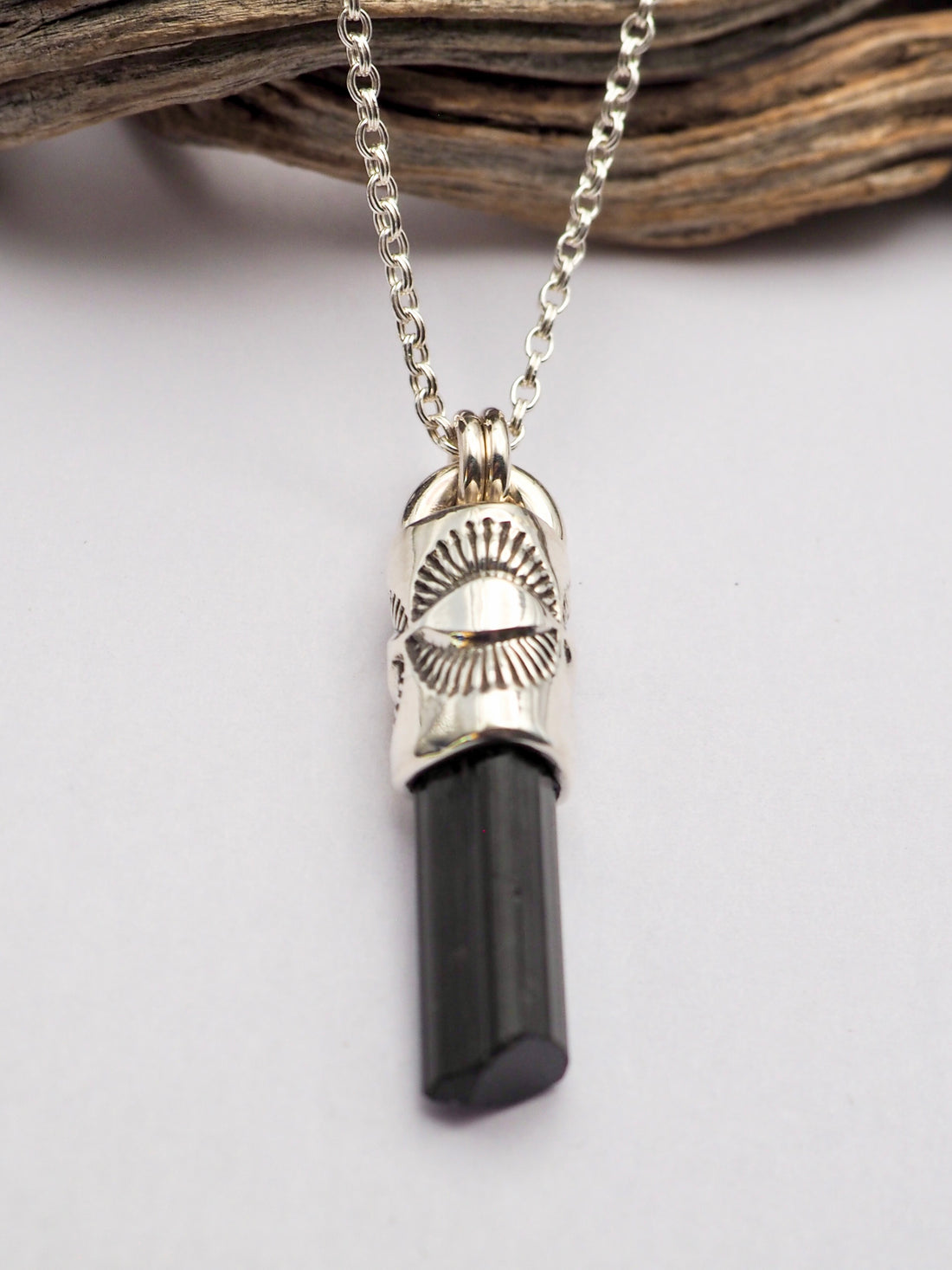 Black Tourmaline Eye Talisman Necklace