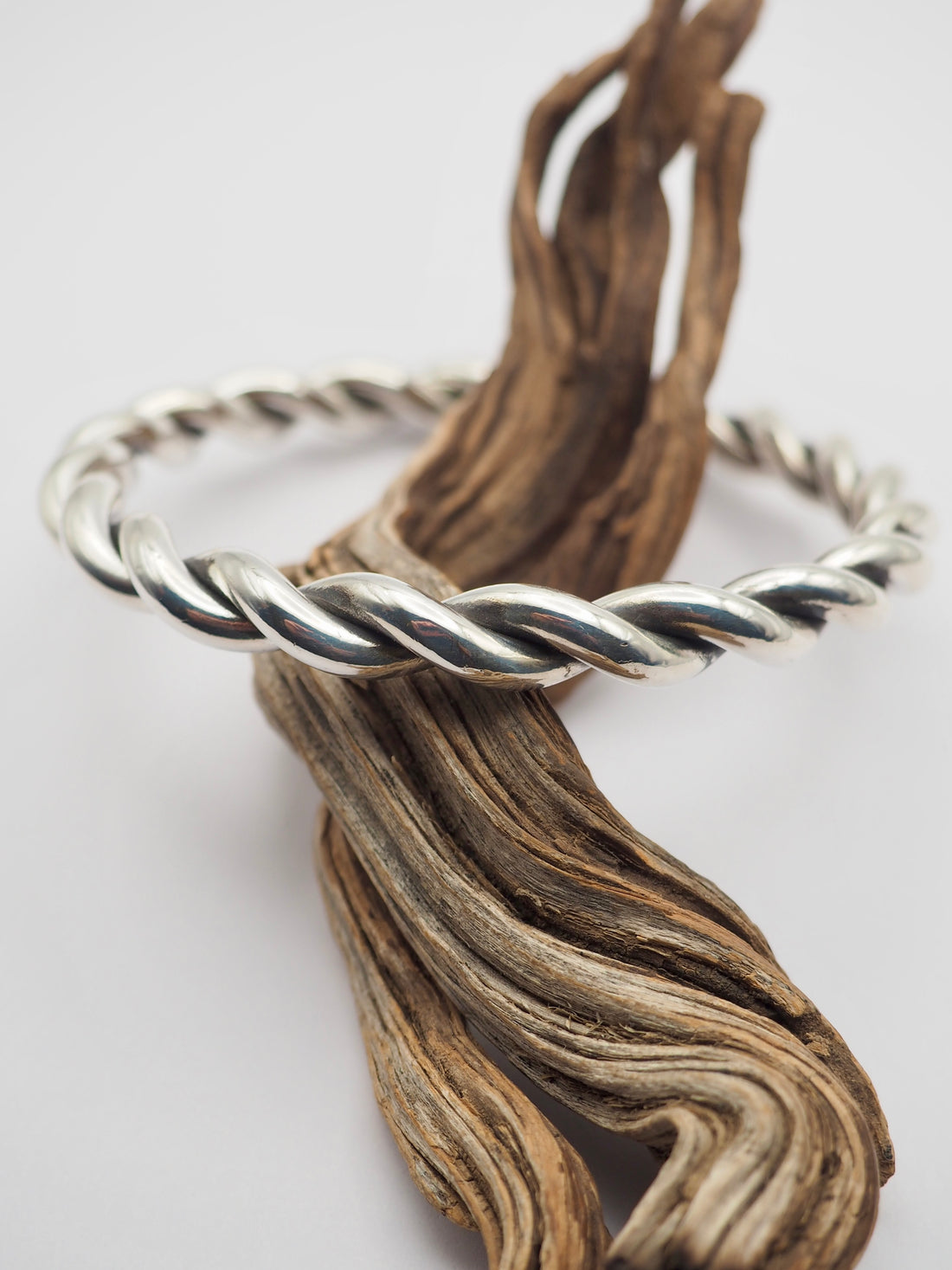Heavyweight 6g Fine Silver Twist Bangle S/M