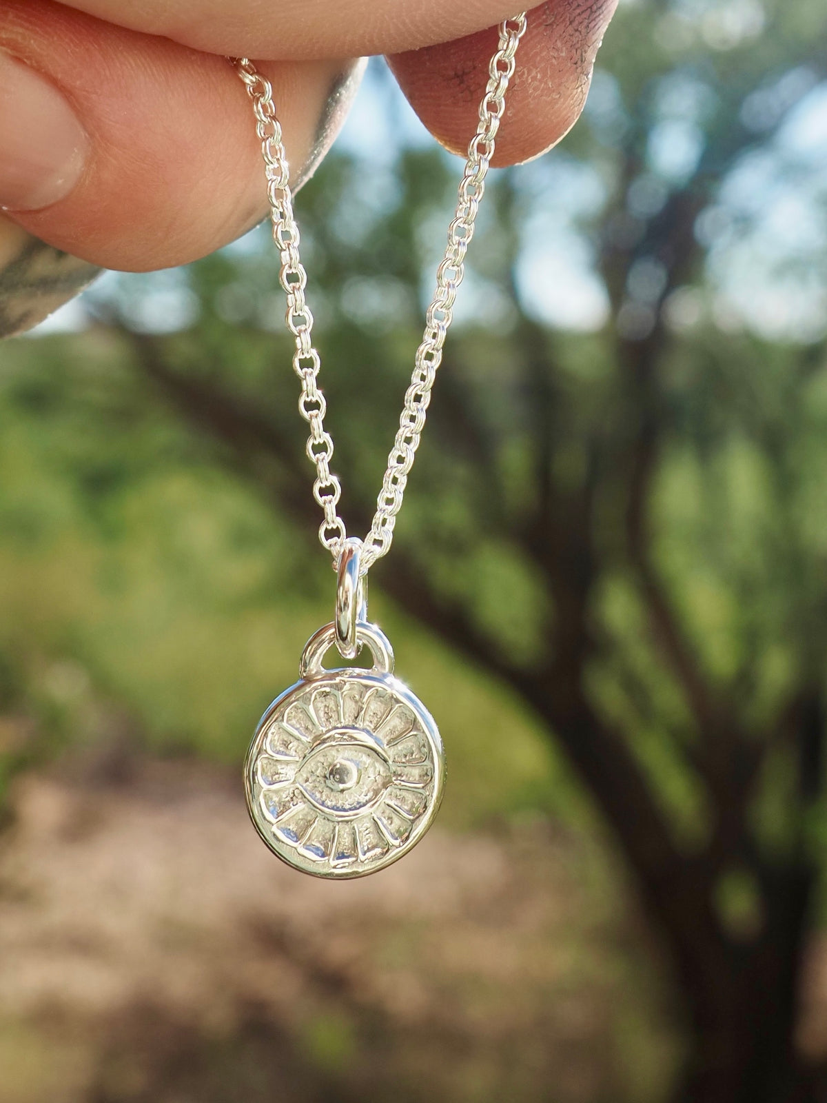 Sterling Silver All Seeing Eye Medallion