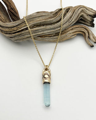 Aquamarine 14k Gold Eye Talisman Necklace