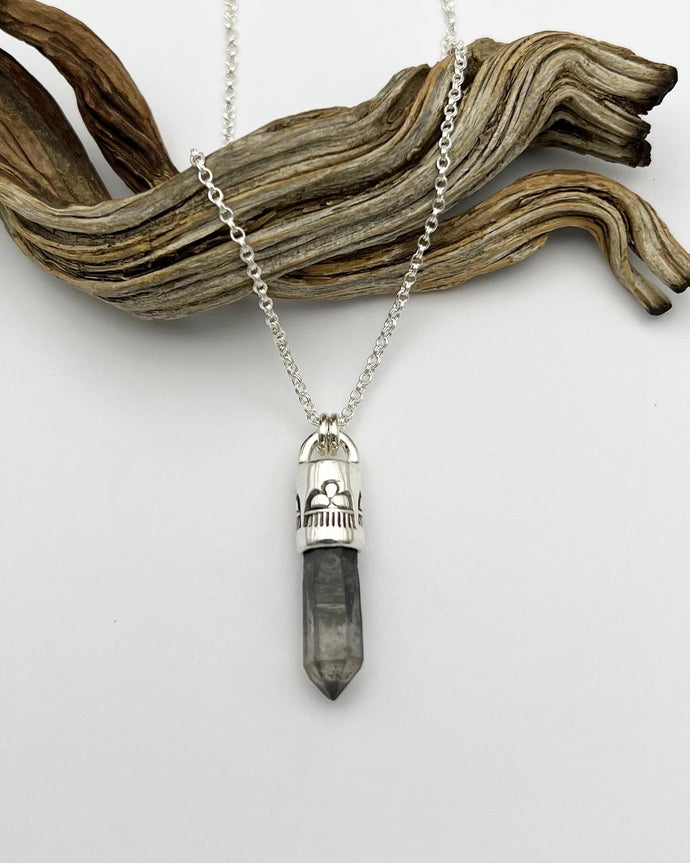 Tibetan Quartz Raincloud Talisman Necklace