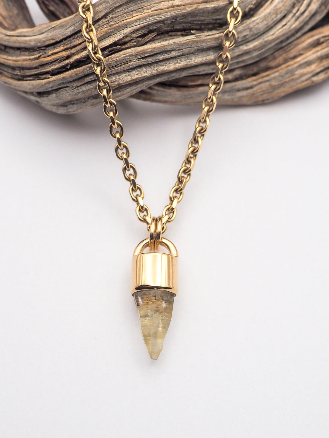 Yellow Sapphire 14k Gold Mini Talisman