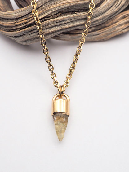 Yellow Sapphire 14k Gold Mini Talisman