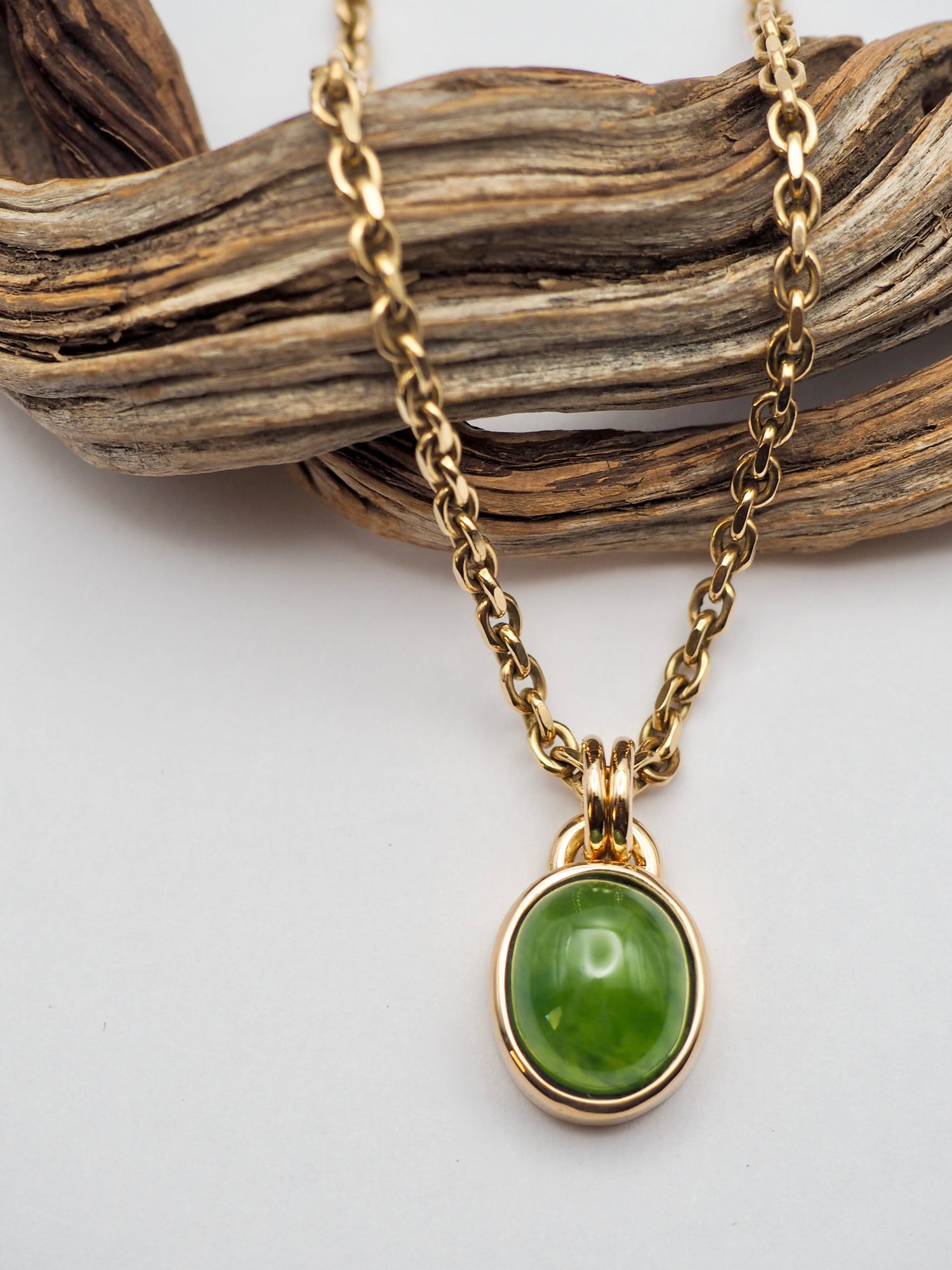 Hydrogrossular Green Garnet 14k Gold Pendant