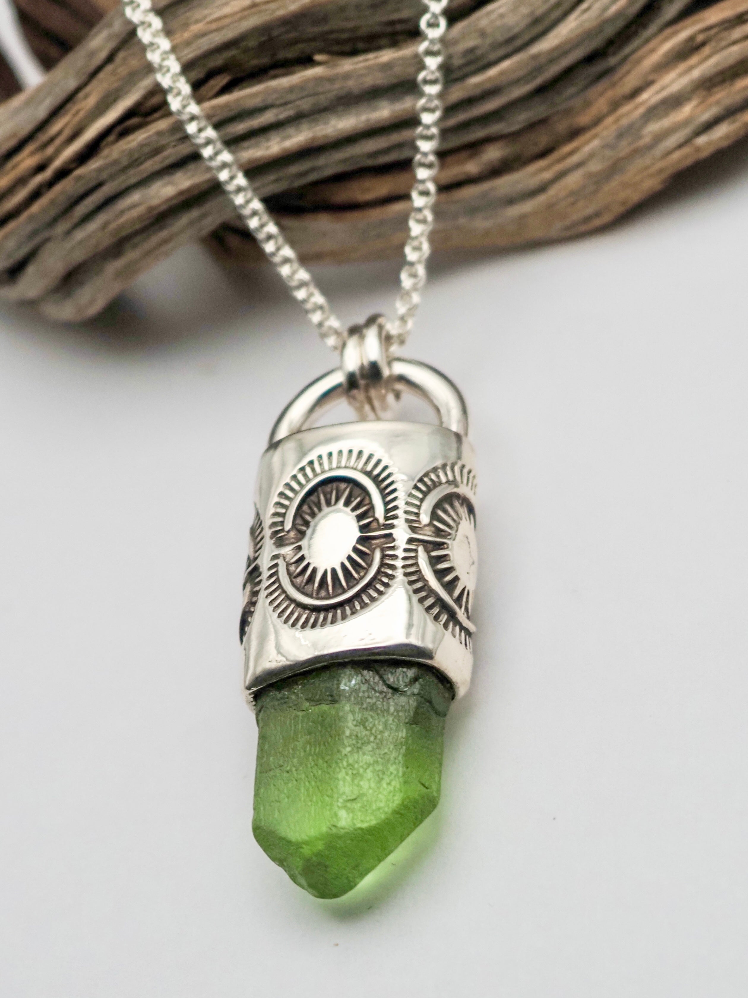 Peridot Burst Talisman Necklace