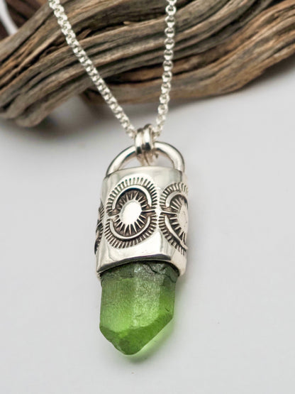 Peridot Burst Talisman Necklace